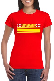 Bellatio Decorations Brandweer logo t-shirt rood voor dames 2XL