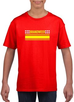 Bellatio Decorations Brandweer logo t-shirt rood voor kinderen L (146-152)