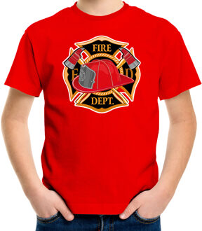Bellatio Decorations Brandweer logo t-shirt / verkleedkleding rood voor kinderen
