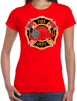 Bellatio Decorations Brandweer logo verkleed t-shirt / outfit rood voor dames
