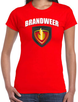 Bellatio Decorations Brandweer met embleem verkleed t-shirt / outfit rood voor dames