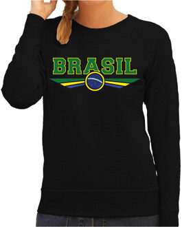 Bellatio Decorations Brazilie / Brasil landen sweater zwart dames 2XL