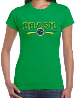 Bellatio Decorations Brazilie / Brasil landen t-shirt groen dames 2XL