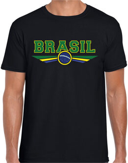 Bellatio Decorations Brazilie / Brasil landen t-shirt zwart heren 2XL