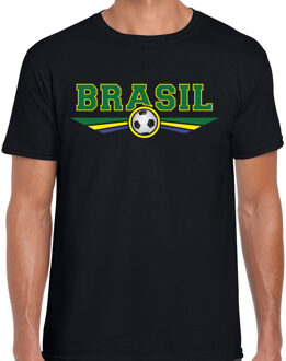 Bellatio Decorations Brazilie / Brasil landen / voetbal t-shirt zwart heren 2XL