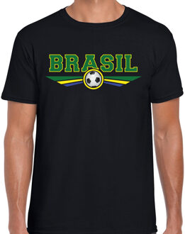 Bellatio Decorations Brazilie / Brasil landen / voetbal t-shirt zwart heren