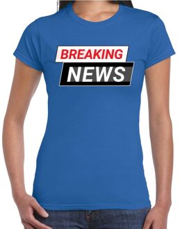 Bellatio Decorations Breaking News t-shirt blauw voor dames 2XL