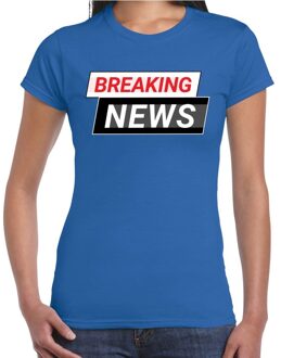 Bellatio Decorations Breaking News t-shirt blauw voor dames