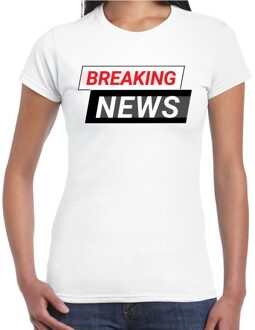 Bellatio Decorations Breaking News t-shirt wit voor dames