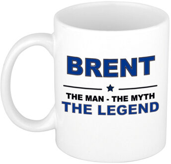 Bellatio Decorations Brent cadeau mok - man myth legend - naam koffiemok / beker - wit en blauw - 300 ml