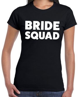 Bellatio Decorations Bride Squad fun t-shirt zwart voor dames XS - Feestshirts