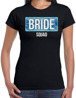 Bellatio Decorations Bride squad vrijgezellenfeest t-shirt met panterprint zwart voor dames 2XL