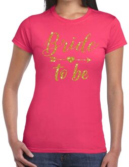 Bellatio Decorations Bride to be Cupido t-shirt - roze - voor dames - voor de bruid/ vrjgezel - Vrijgezellenfeest