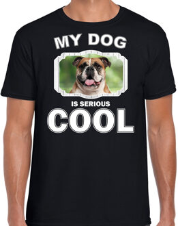 Bellatio Decorations Britse bulldog honden t-shirt my dog is serious cool zwart - heren - Britse bulldogs liefhebber cadeau shirt 2XL