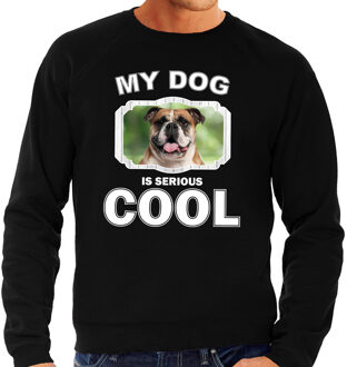 Bellatio Decorations Britse bulldog honden trui / sweater my dog is serious cool zwart - heren - Britse bulldogs liefhebber cadeau sweaters 2XL