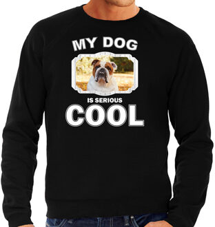 Bellatio Decorations Britse bulldog honden trui / sweater my dog is serious cool zwart - heren - Britse bulldogs liefhebber cadeau sweaters 2XL