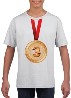 Bellatio Decorations Bronzen medaille kampioen shirt wit jongens en meisjes