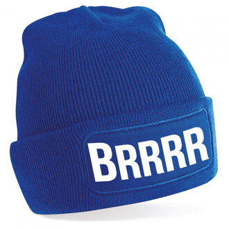 Bellatio Decorations Brrrr muts - unisex - one size - blauw - apres-ski muts