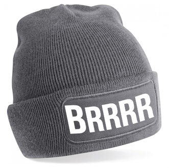 Bellatio Decorations Brrrr muts - unisex - one size - grijs - apres-ski muts