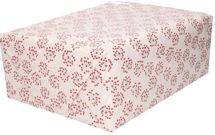 Bellatio Decorations Bruiloft inpakpapier/cadeaupapier hartjes print 200 x 70 cm rol - Huwelijk kadopapier / cadeaupapier