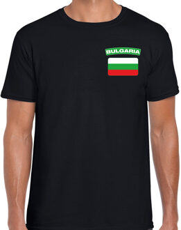Bellatio Decorations Bulgarije thema t-shirt - met vlag op borst - zwart - voor heren - landen shirt - supporters S