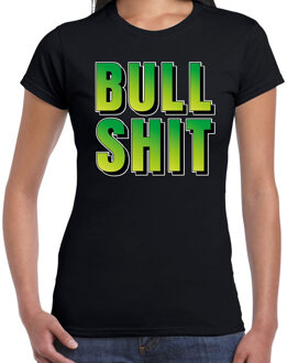 Bellatio Decorations Bullshit fun tekst t-shirt zwart dames 2XL