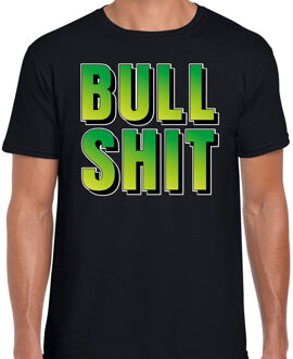 Bellatio Decorations Bullshit fun tekst t-shirt zwart heren 2XL