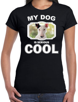 Bellatio Decorations Bullterrier honden t-shirt my dog is serious cool zwart - dames - Bullterriers liefhebber cadeau shirt M