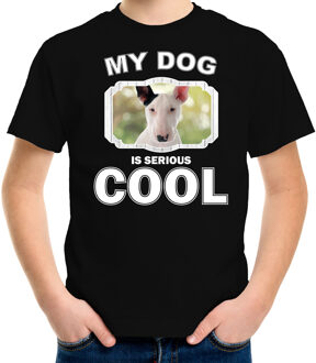 Bellatio Decorations Bullterrier honden t-shirt my dog is serious cool zwart - kinderen - Bullterriers liefhebber cadeau shirt L (146-152)