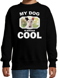 Bellatio Decorations Bullterrier honden trui / sweater my dog is serious cool zwart - kinderen - Bullterriers liefhebber cadeau sweaters 12-13 jaar (152/164)