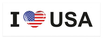Bellatio Decorations Bumper sticker I Love USA groot