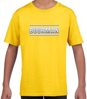 Bellatio Decorations Buurman verkleed t-shirt geel voor kids L (146-152)