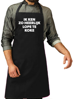 Bellatio Decorations Cadeau Keuken en BBQ schort - zwart - ik ken zo heerlijk lope te koke - Vader / Moederdag