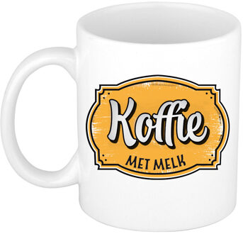Bellatio Decorations Cadeau koffie mok voor collega - kantoor humor - koffie met melk - oranje - 300 ml