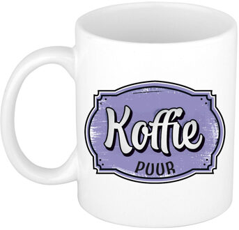 Bellatio Decorations Cadeau koffie mok voor collega - kantoor humor - koffie puur - paars - 300 ml