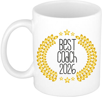 Bellatio Decorations Cadeau koffie/thee mok - de beste Coach van 2026 - wit - 300 ml - keramiek