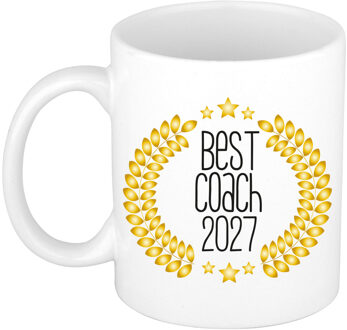 Bellatio Decorations Cadeau koffie/thee mok - de beste Coach van 2027 - wit - 300 ml - keramiek