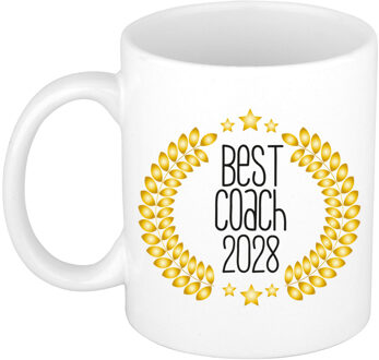 Bellatio Decorations Cadeau koffie/thee mok - de beste Coach van 2028 - wit - 300 ml - keramiek