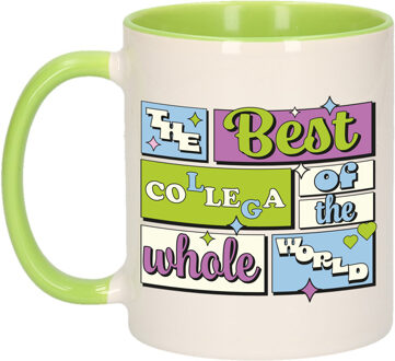 Bellatio Decorations Cadeau koffie/thee mok - de beste collega - van de wereld - groen - 300 ml - keramiek