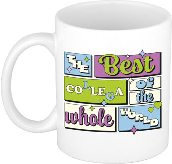 Bellatio Decorations Cadeau koffie/thee mok - de beste collega - van de wereld - wit - 300 ml - keramiek