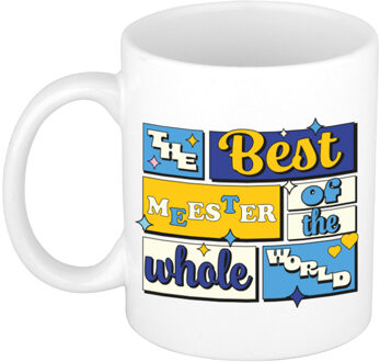 Bellatio Decorations Cadeau koffie/thee mok - de beste meester - van de wereld - wit - 300 ml - keramiek