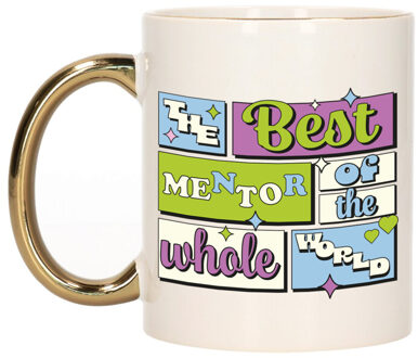 Bellatio Decorations Cadeau koffie/thee mok - de beste mentor - van de wereld - goud - 300 ml - keramiek