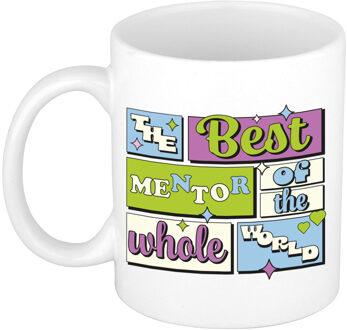Bellatio Decorations Cadeau koffie/thee mok - de beste mentor - van de wereld - wit - 300 ml - keramiek