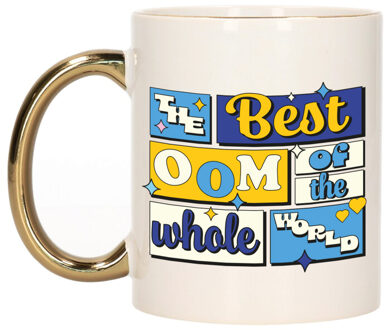 Bellatio Decorations Cadeau koffie/thee mok - de beste oom - van de wereld - goud - 300 ml - keramiek Goudkleurig