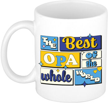 Bellatio Decorations Cadeau koffie/thee mok - de beste opa - van de wereld - wit - 300 ml - keramiek