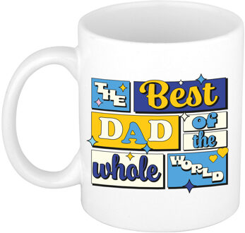 Bellatio Decorations Cadeau koffie/thee mok - de beste pap - van de wereld - wit - 300 ml - keramiek