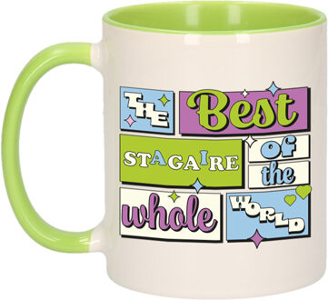 Bellatio Decorations Cadeau koffie/thee mok - de beste stagiair - van de wereld - groen - 300 ml - keramiek