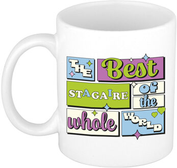 Bellatio Decorations Cadeau koffie/thee mok - de beste stagiair - van de wereld - wit - 300 ml - keramiek