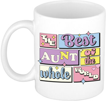 Bellatio Decorations Cadeau koffie/thee mok - de beste tante - van de wereld - wit - 300 ml - keramiek