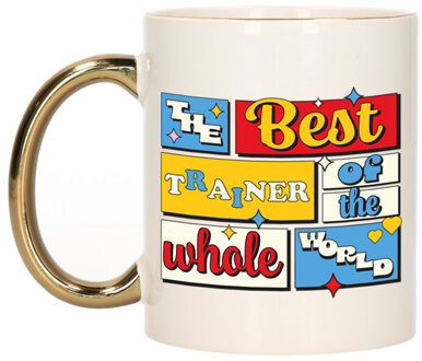 Bellatio Decorations Cadeau koffie/thee mok - de beste trainer/coach - van de wereld - goud - 300 ml - keramiek Goudkleurig